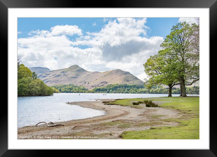 Cat Bells Mountain and Derwent Water from Keswick  Framed Mounted Print by Mark Poley