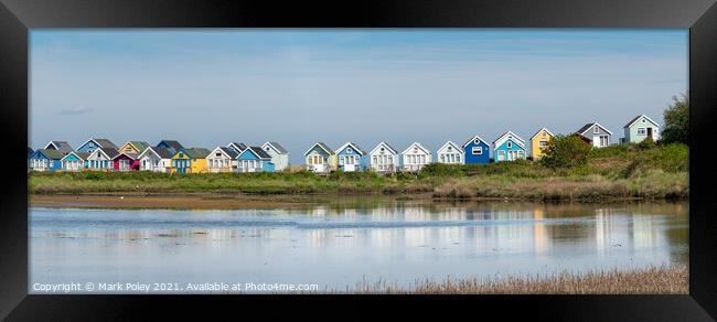 The Beach Huts, Hengistbury Sand Spit, Mudeford Framed Print by Mark Poley