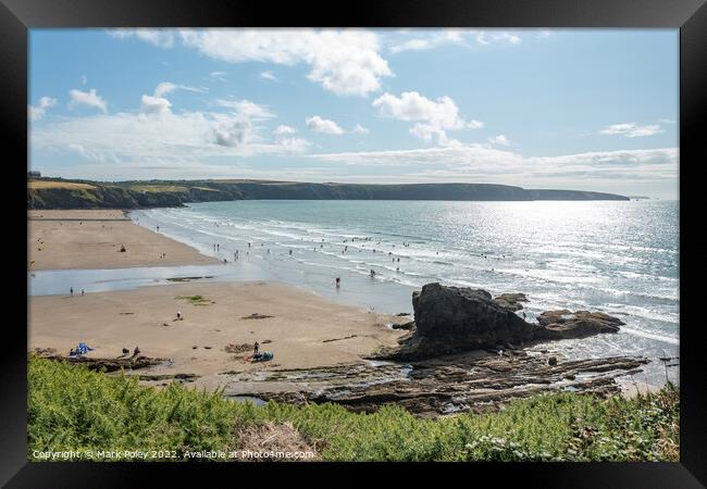Afternoon on Broad Haven Beach, Pembrokeshire, Wal Framed Print by Mark Poley
