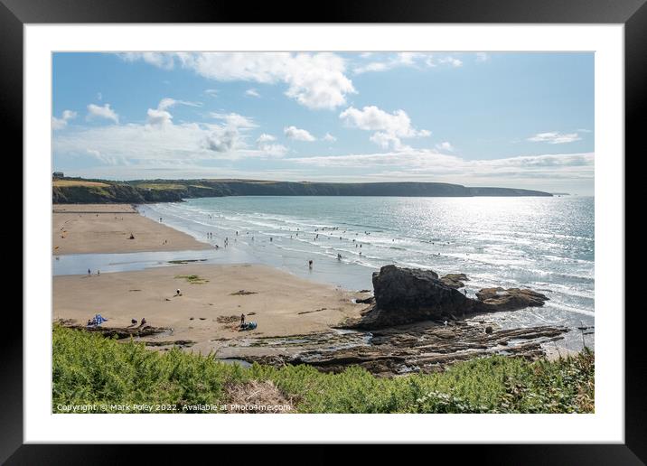 Afternoon on Broad Haven Beach, Pembrokeshire, Wal Framed Mounted Print by Mark Poley