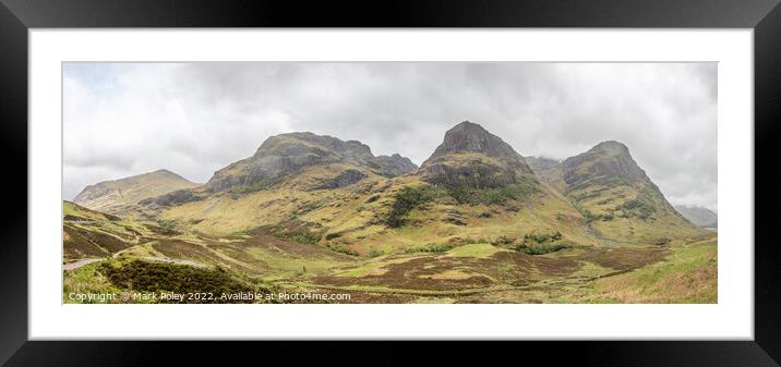The Three Sisters of Glencoe - Panorama Framed Mounted Print by Mark Poley
