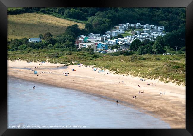 Freshwater East Beach and Holiday Village Framed Print by Mark Poley