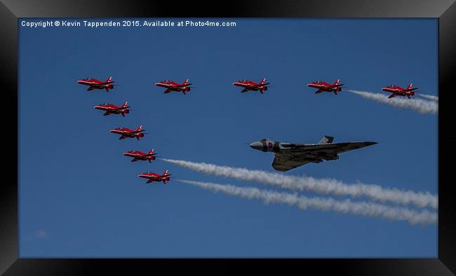  Red Arrows & Vulcan Formation Framed Print by Kevin Tappenden