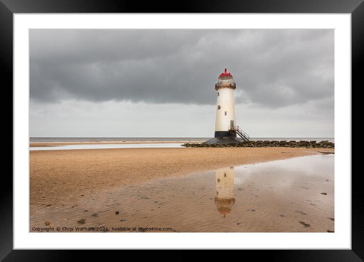 Talacre lighthouse on the Pont of Ayr, Deeside Framed Mounted Print by Chris Warham