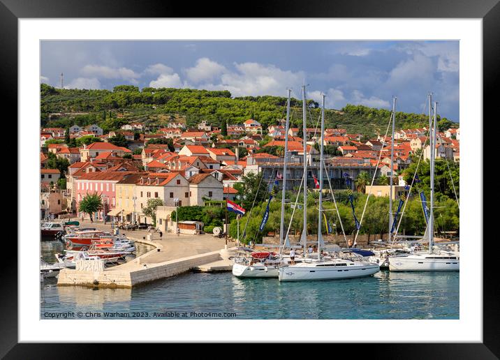 Supetar harbour on Brac island, Croatia  in the Adriatic Framed Mounted Print by Chris Warham
