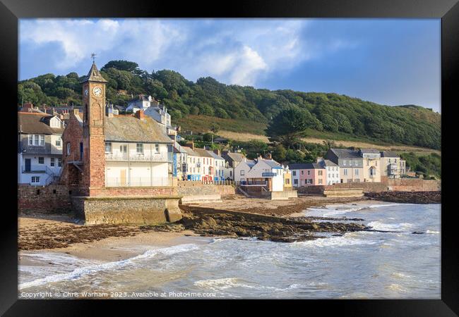 Kingsand, Cornwall in the early morning with waves Framed Print by Chris Warham