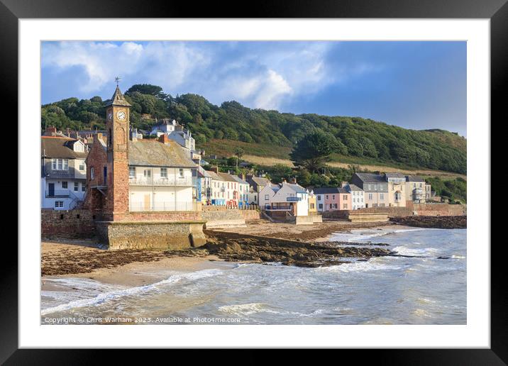 Kingsand, Cornwall in the early morning with waves Framed Mounted Print by Chris Warham