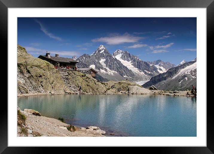  Tour de Mont Blanc - Lac Blanc refuge Chamonix Framed Mounted Print by Chris Warham