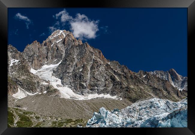 Aiguille d'Argentiere near Chamonix in the Alps Framed Print by Chris Warham