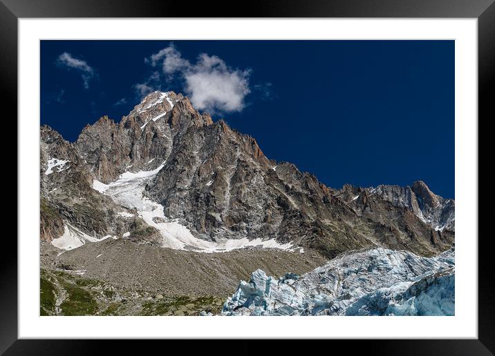 Aiguille d'Argentiere near Chamonix in the Alps Framed Mounted Print by Chris Warham