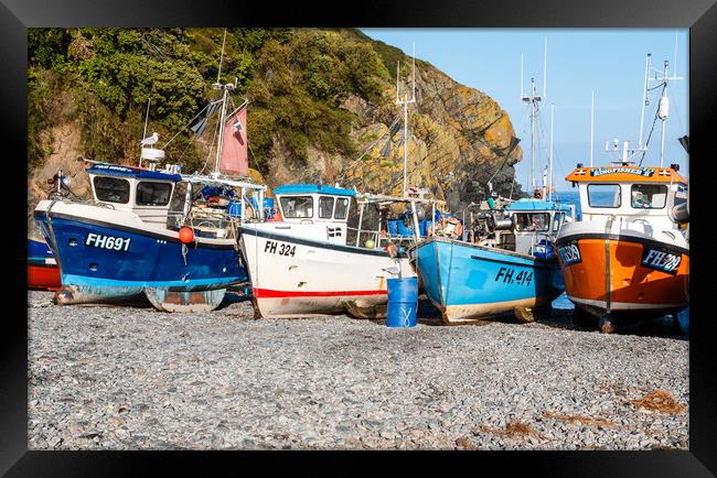 Cadgwith Cove fishing boats  Framed Print by Chris Warham
