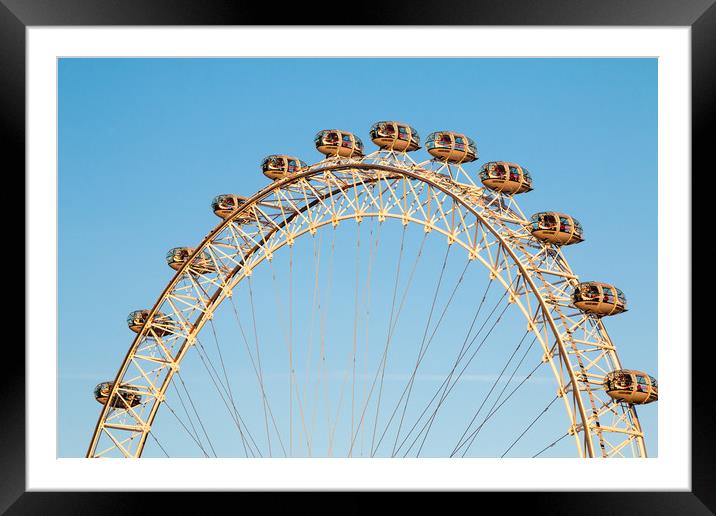 London Eye against a winter blue sky Framed Mounted Print by Chris Warham