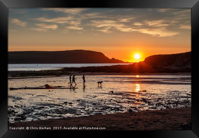 Cornish sunset Framed Print by Chris Warham
