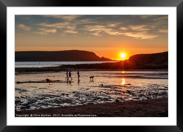 Cornish sunset Framed Mounted Print by Chris Warham