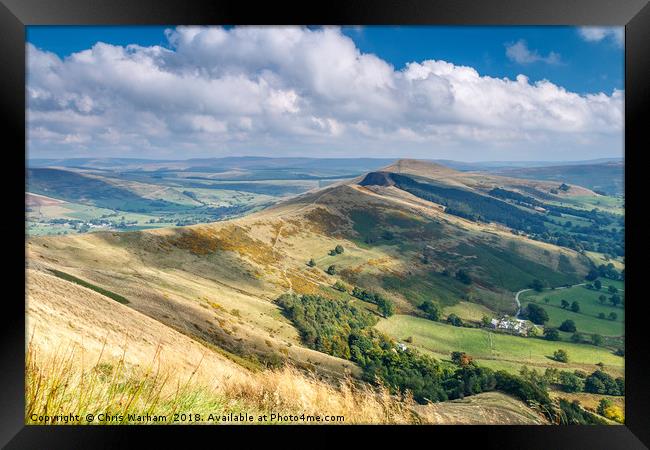 Peak District - The Great Ridge at Castleton Framed Print by Chris Warham