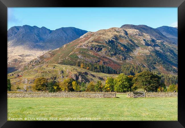 Crinkle  Crags  Lake District in early autumn Framed Print by Chris Warham