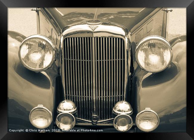 Alvis Vintage sports car grill and headlights Framed Print by Chris Warham