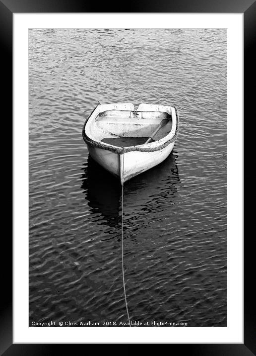 The empty boat in Mevagissey harbour Framed Mounted Print by Chris Warham