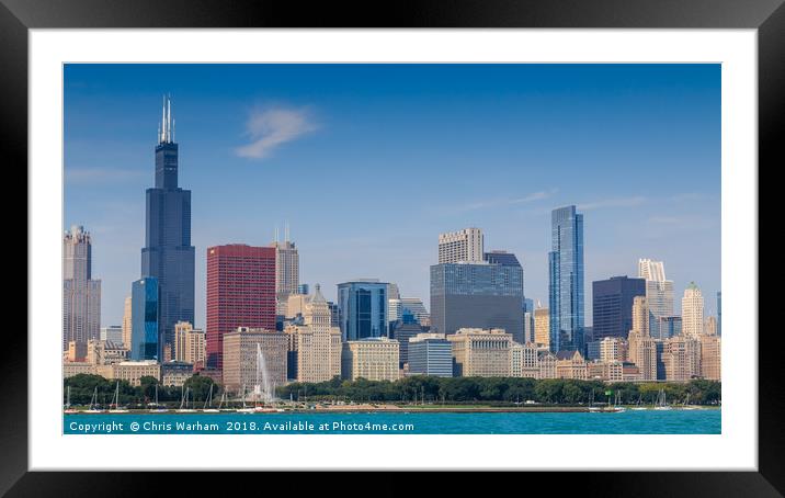 Chicago cityscape Framed Mounted Print by Chris Warham