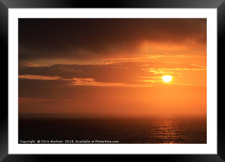 Cornwall sunset Framed Mounted Print by Chris Warham