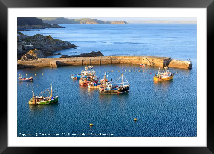Mevagissey outer harbour Framed Mounted Print by Chris Warham
