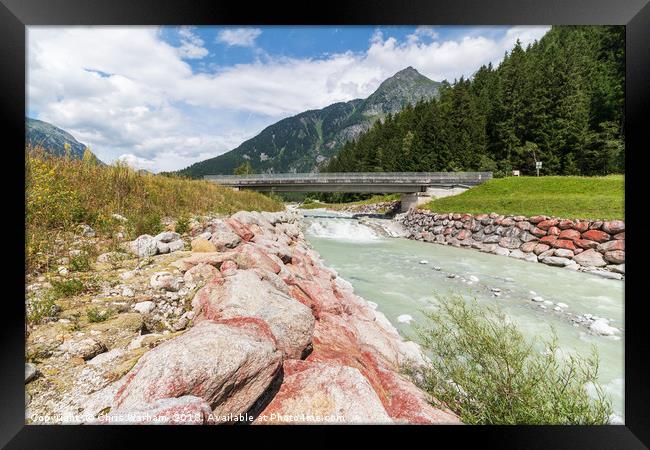 Fast flowing River Arve near Chamonix in the Frenc Framed Print by Chris Warham