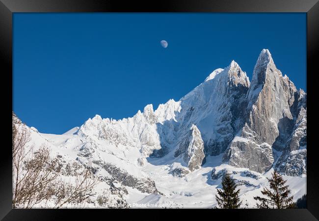 The moon above the French Alps Framed Print by Chris Warham