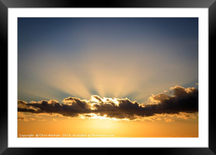 Sunrays at Sunset Framed Mounted Print by Chris Warham