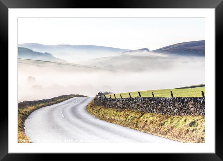 Peak District on a misty morning  - Wildboarclough Framed Mounted Print by Chris Warham