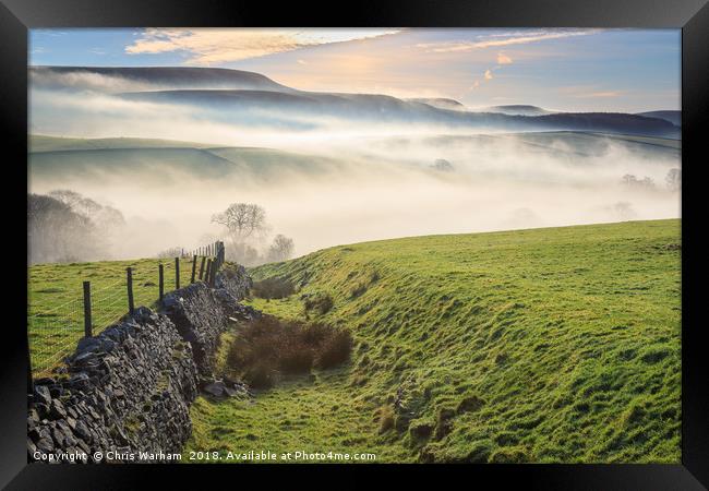 Derbyshire Peak District- MIsty morning Framed Print by Chris Warham