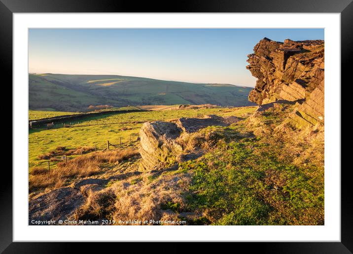 Wingather Rocks Derbyshire Framed Mounted Print by Chris Warham