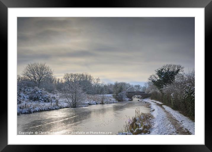 Winter on the Macclesfield canal Framed Mounted Print by Chris Warham