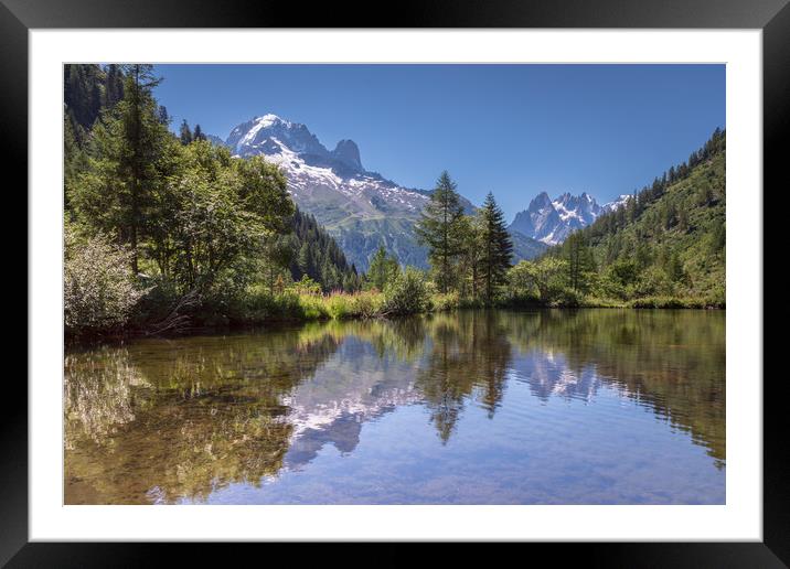 Chamonix mountain reflections Framed Mounted Print by Chris Warham