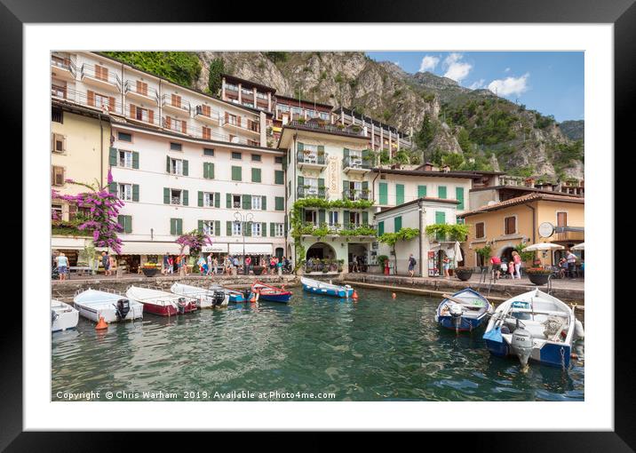 Lake Garda - Limone harbour Framed Mounted Print by Chris Warham