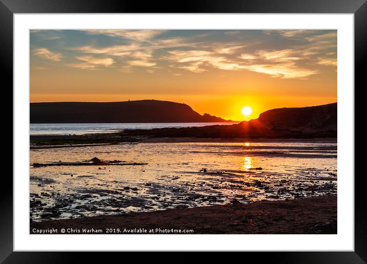 Cornwall Sunset Framed Mounted Print by Chris Warham