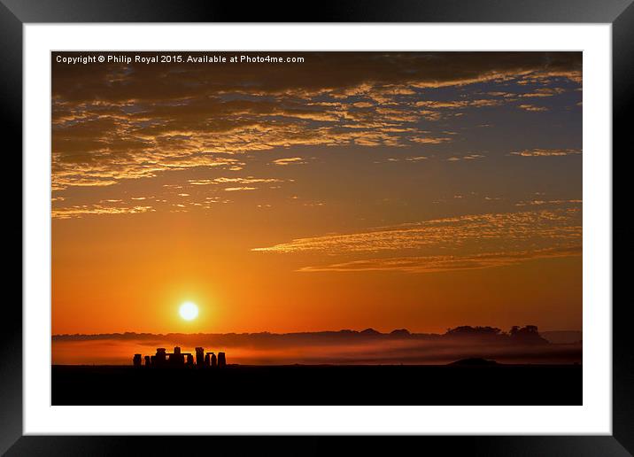 Dawn Mists at Stonehenge, Wiltshire Framed Mounted Print by Philip Royal