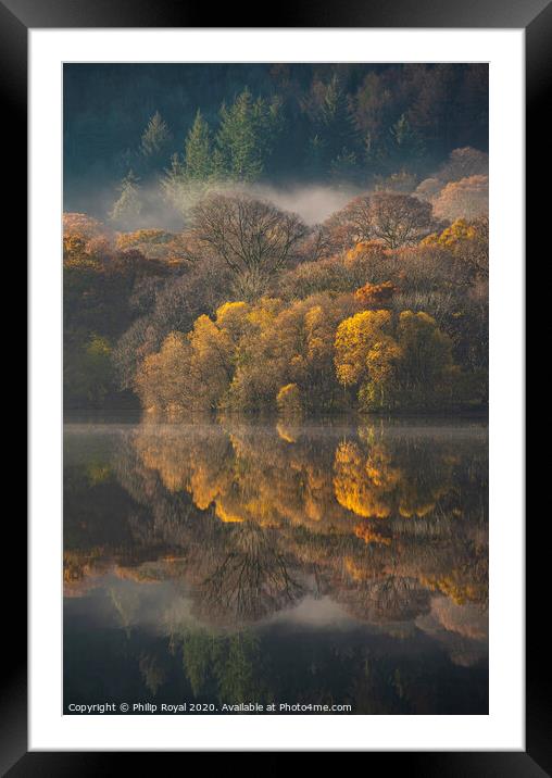 Reflected Autumn Colours - Loweswater, Lake Distri Framed Mounted Print by Philip Royal