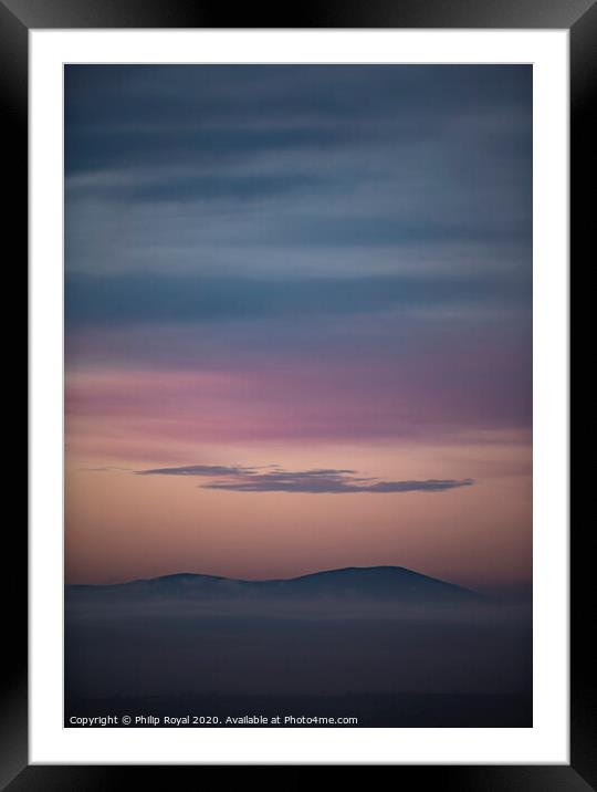 Solway Sea Mist and Criffel Mountain Sunset Framed Mounted Print by Philip Royal