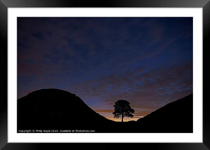 The Big Dipper over Sycamore Gap, Northumberland Framed Mounted Print by Philip Royal