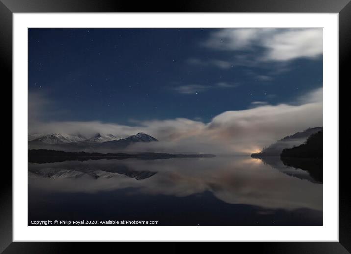 Night Mist, Bassenthwaite Lake, Lake District UK Framed Mounted Print by Philip Royal
