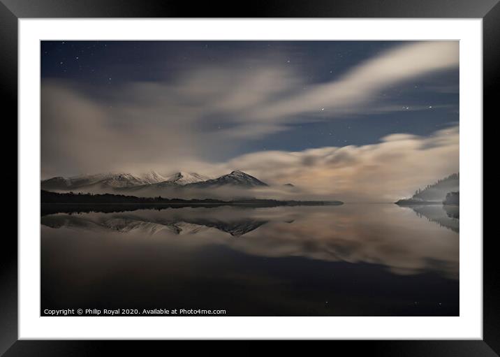Night Mist Reflection - Skiddaw, Lake District Framed Mounted Print by Philip Royal