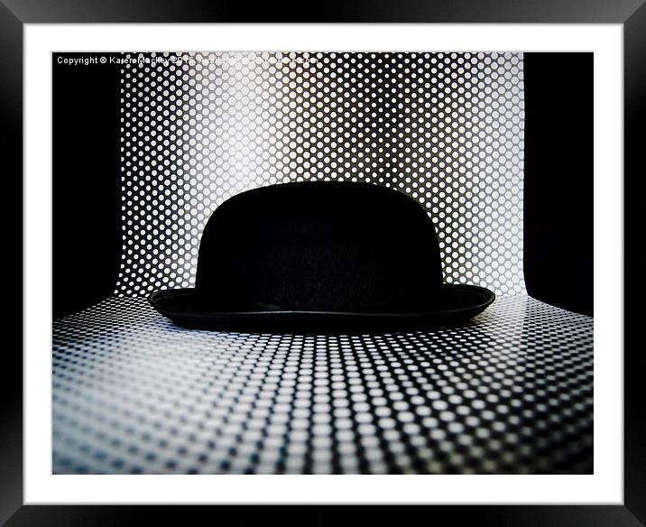  Bowler Hat With Dots Framed Mounted Print by Karen Mackey