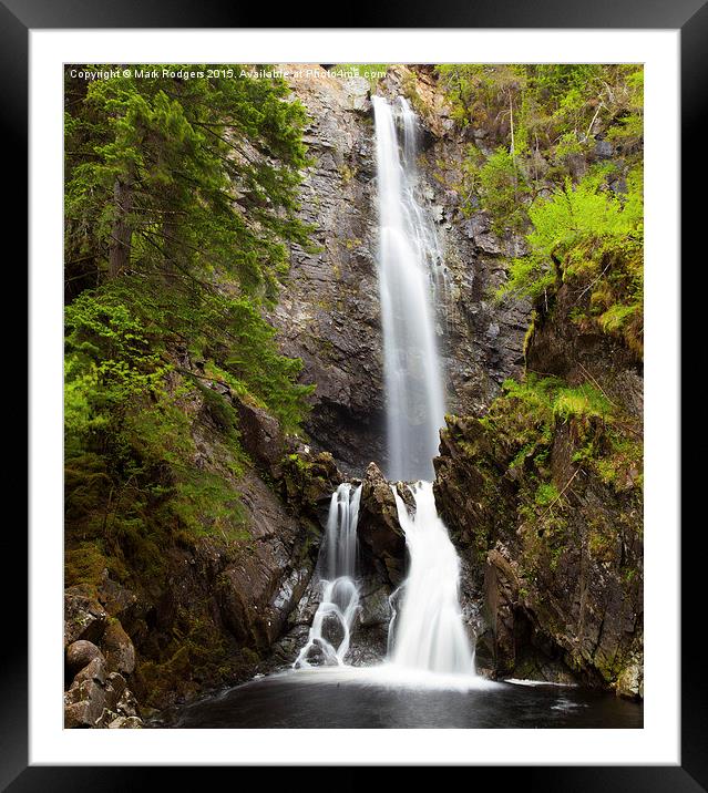 Plodda Falls, Glen Affric. Framed Mounted Print by Mark Rodgers