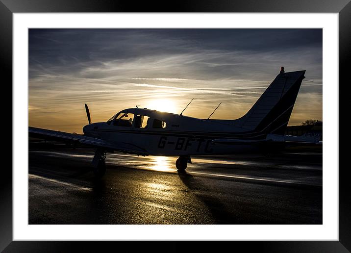   Sundown on RAF Church Fenton Framed Mounted Print by Andrew Crossley