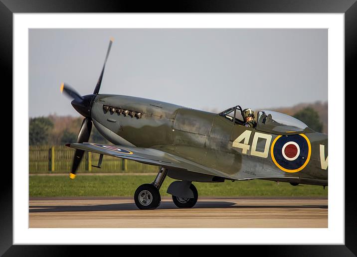  Spitfire Flight Framed Mounted Print by Andrew Crossley