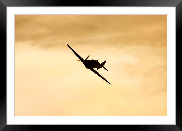  Spitfire Night's Framed Mounted Print by Andrew Crossley