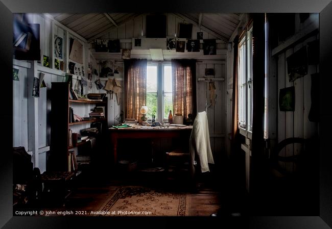 Dylan Thomas's writing room Framed Print by john english