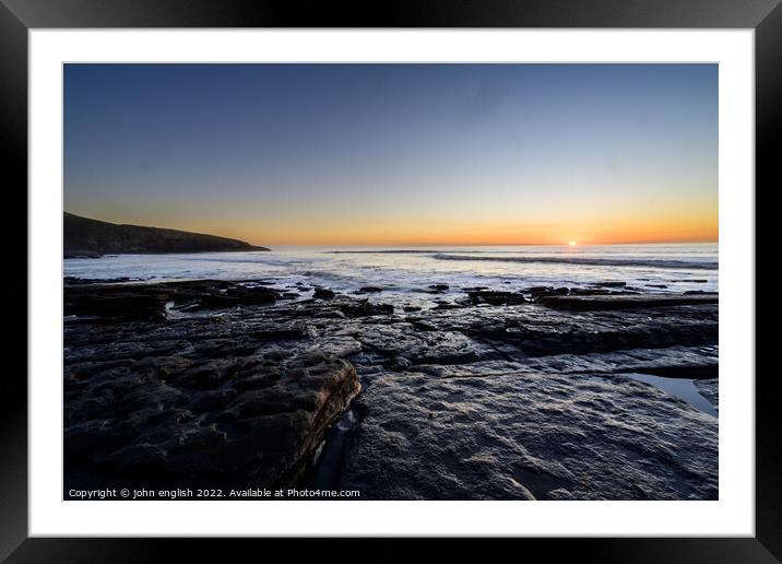Sunset at Southerndown Framed Mounted Print by john english