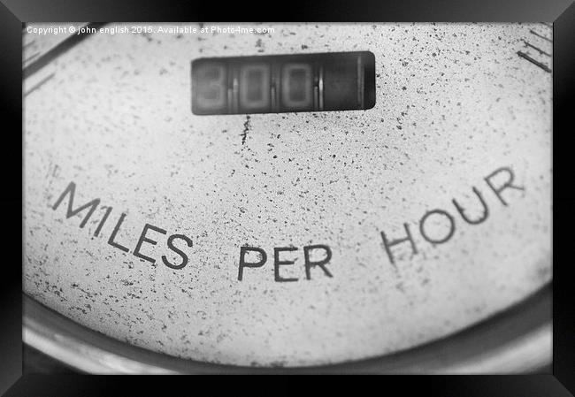  Miles per hour Framed Print by john english