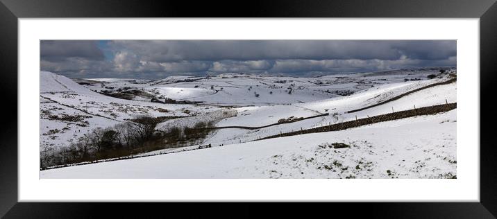 Peak District Landscape In The Snow Framed Mounted Print by Phil Durkin DPAGB BPE4